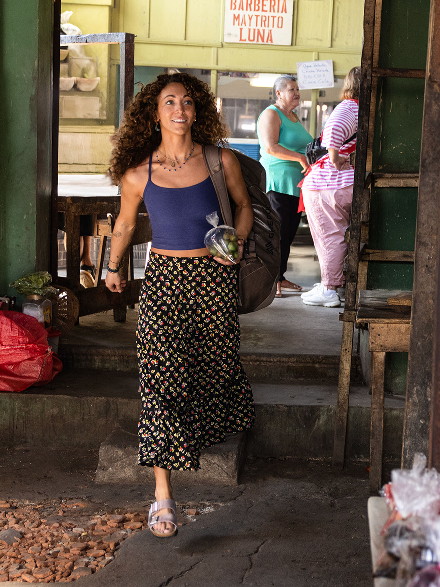 Samba Tiered Midi Skirt, , model