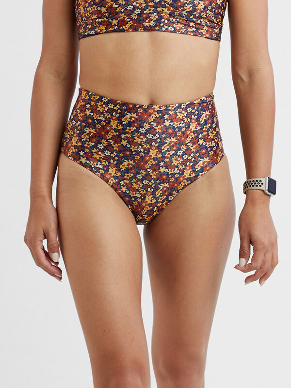 Chameleon High Waisted Bikini Bottom - Paprika Floral, , original