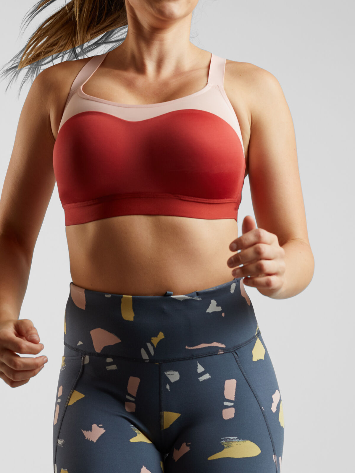 solid tech athena sports bra by moving comfort for title nine