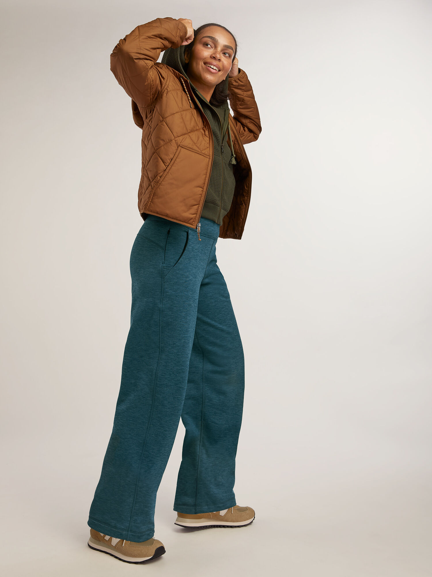 Crash Fleece Lined Wide Leg Pants - Petite, , original