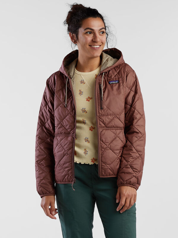 Diamond Quilted Bomber Hoodie Jacket, , original