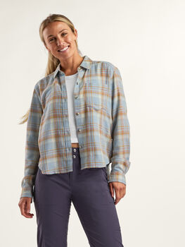 Plaiditude Button Down Shirt Cropped Length