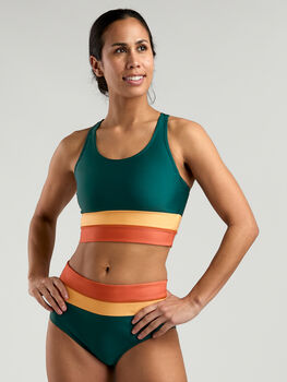 Longline Bikini Top: Cut Back - Colorblock