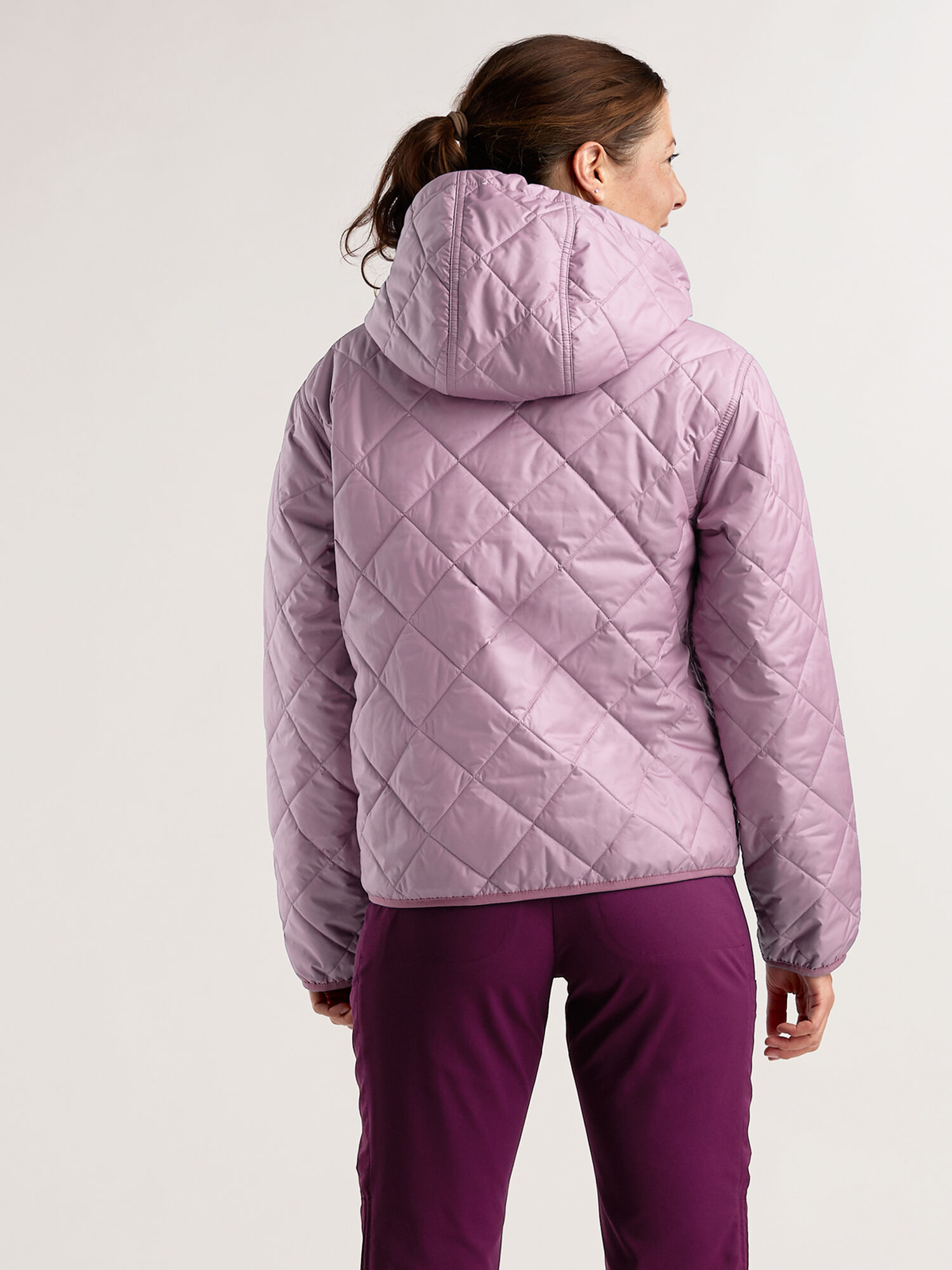Diamond Quilted Bomber Hoodie Jacket, , original