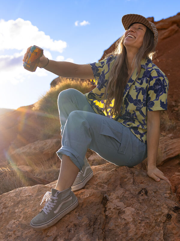 Women's Short Sleeve Button Down: Lil Party Shirt
