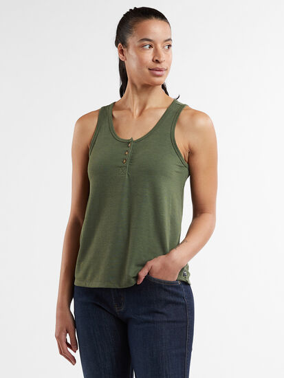 Terra Henley Tank Top - Solid, , model