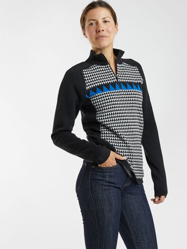 Super Power Quarter Zip Sweater - Houndstooth Geo, , original