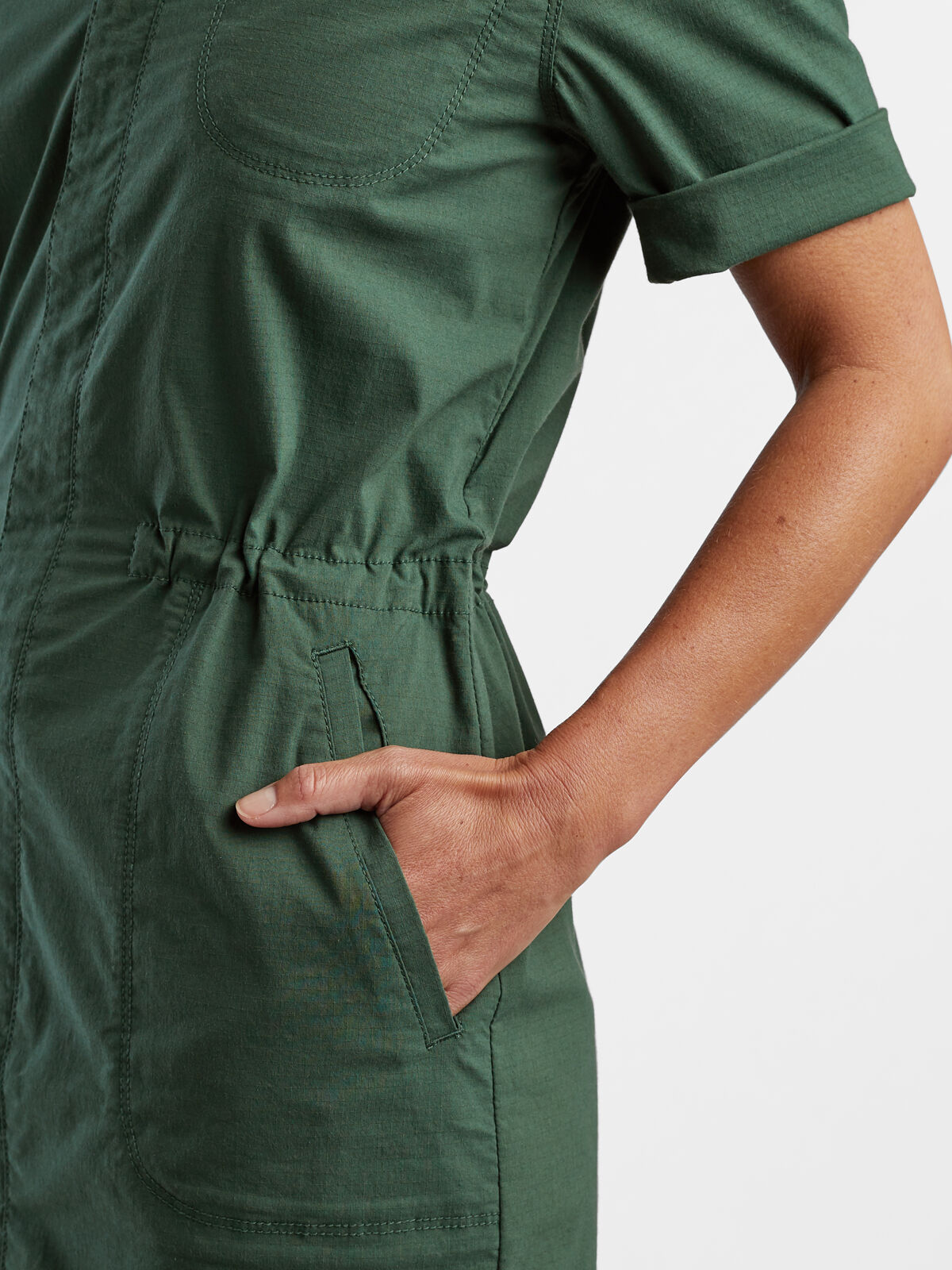 Title Nine Wren Utility Short Sleeve Shirt Dress