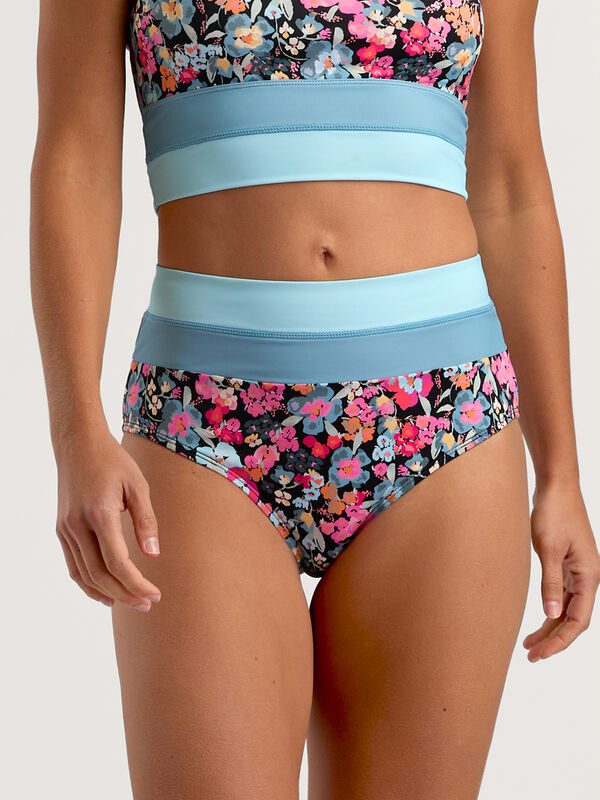 High Waisted Colorblock Bikini Bottom