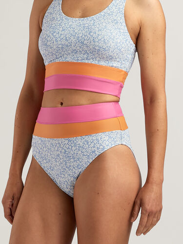 Colorblock High Leg Bikini Bottom