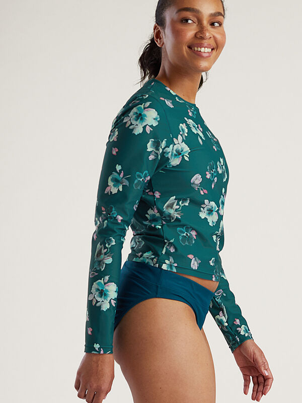 Aquatic Life Ruched Rash Guard - Hanami, , original