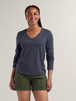 Women's V Neck Long Sleeve T Shirt: Maverick