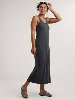 Women&rsquo;s Ribbed Midi Dress with Built-In Bra Headlands