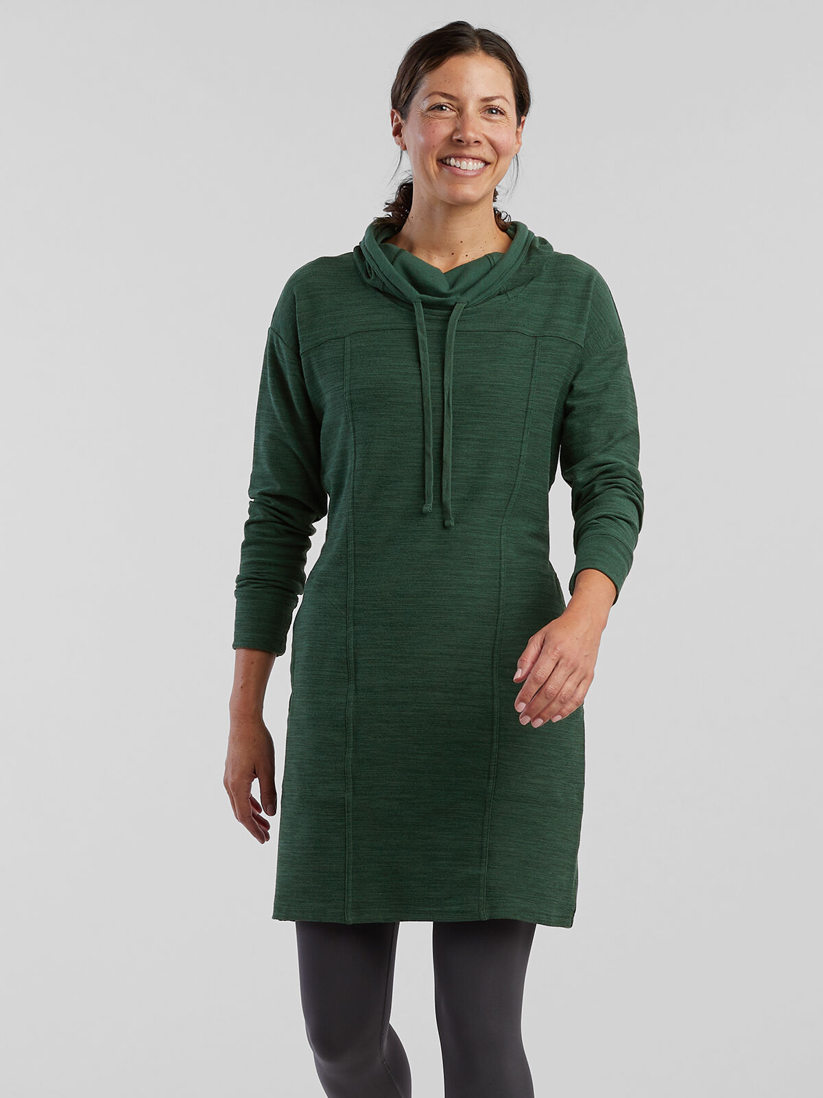 Hoodie dress top with tights