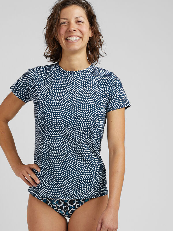 Block Out Short Sleeve Rash Guard - Twin Tiles, , original