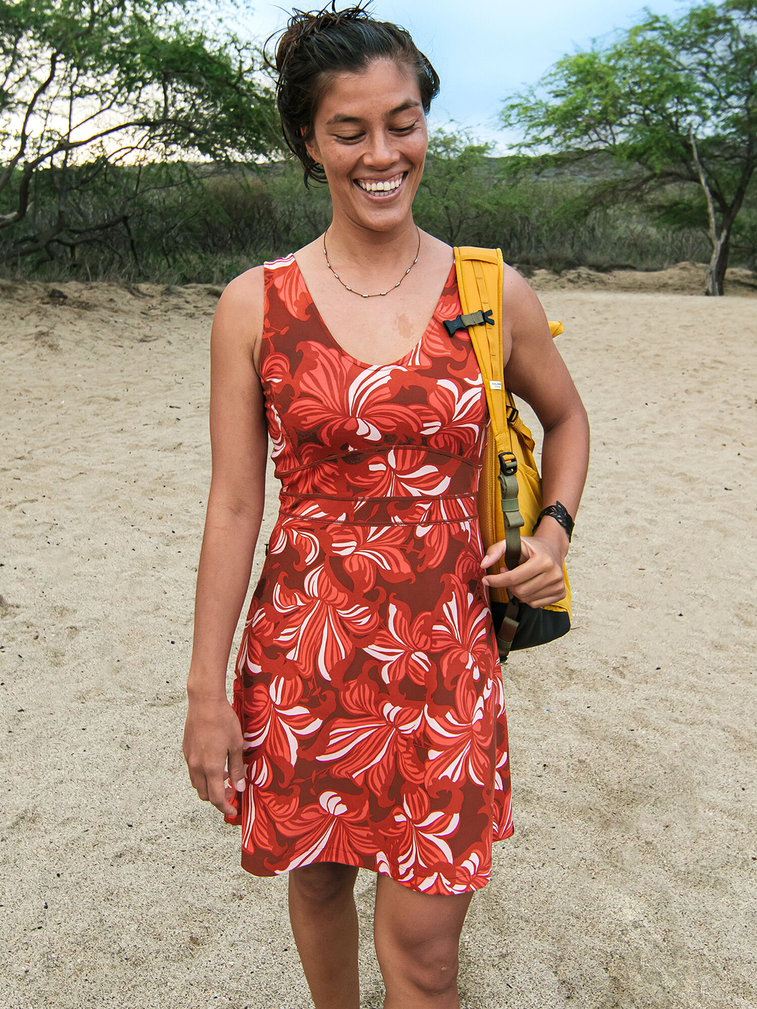 Dream V Neck Dress - Cozumel, , model