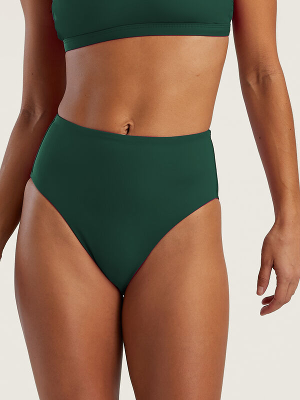 High Waisted Bikini Bottom: Streamline Solid Color