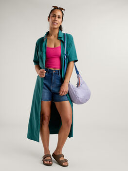 Sola Button Down Shirt Dress Wrinkle-Free Travel Shirt Dress