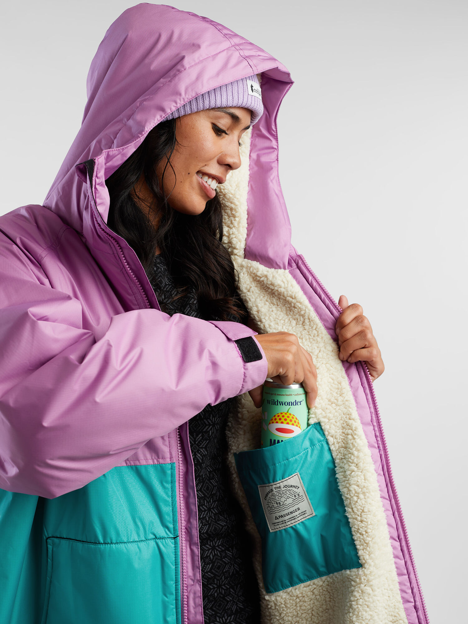 Roaming Recycled Sherpa Lined Robe, , original