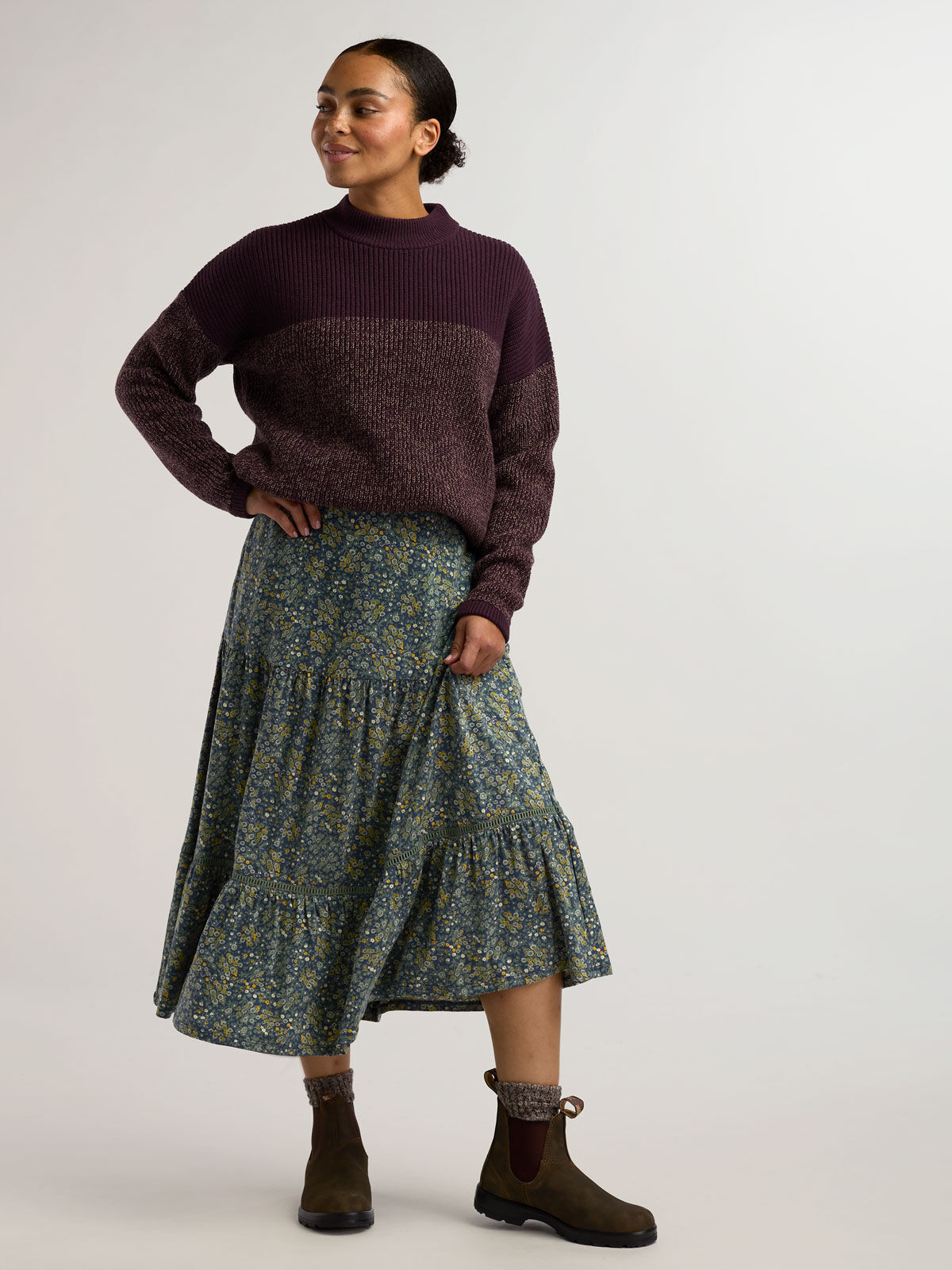 Toad&Co Women's Marigold Tiered Midi Skirt: Samba | Title Nine