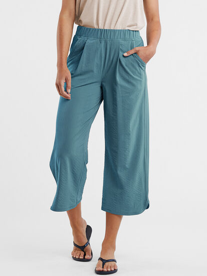 Wide Leg Cropped Pants Slaycation Textured | Title Nine