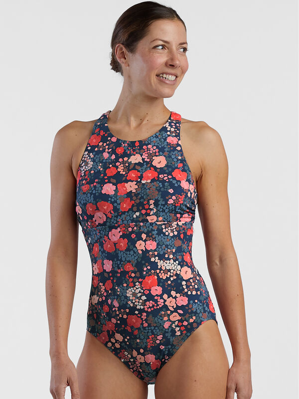 Selkie High Neck One Piece Swimsuit - Floral Crush, , original