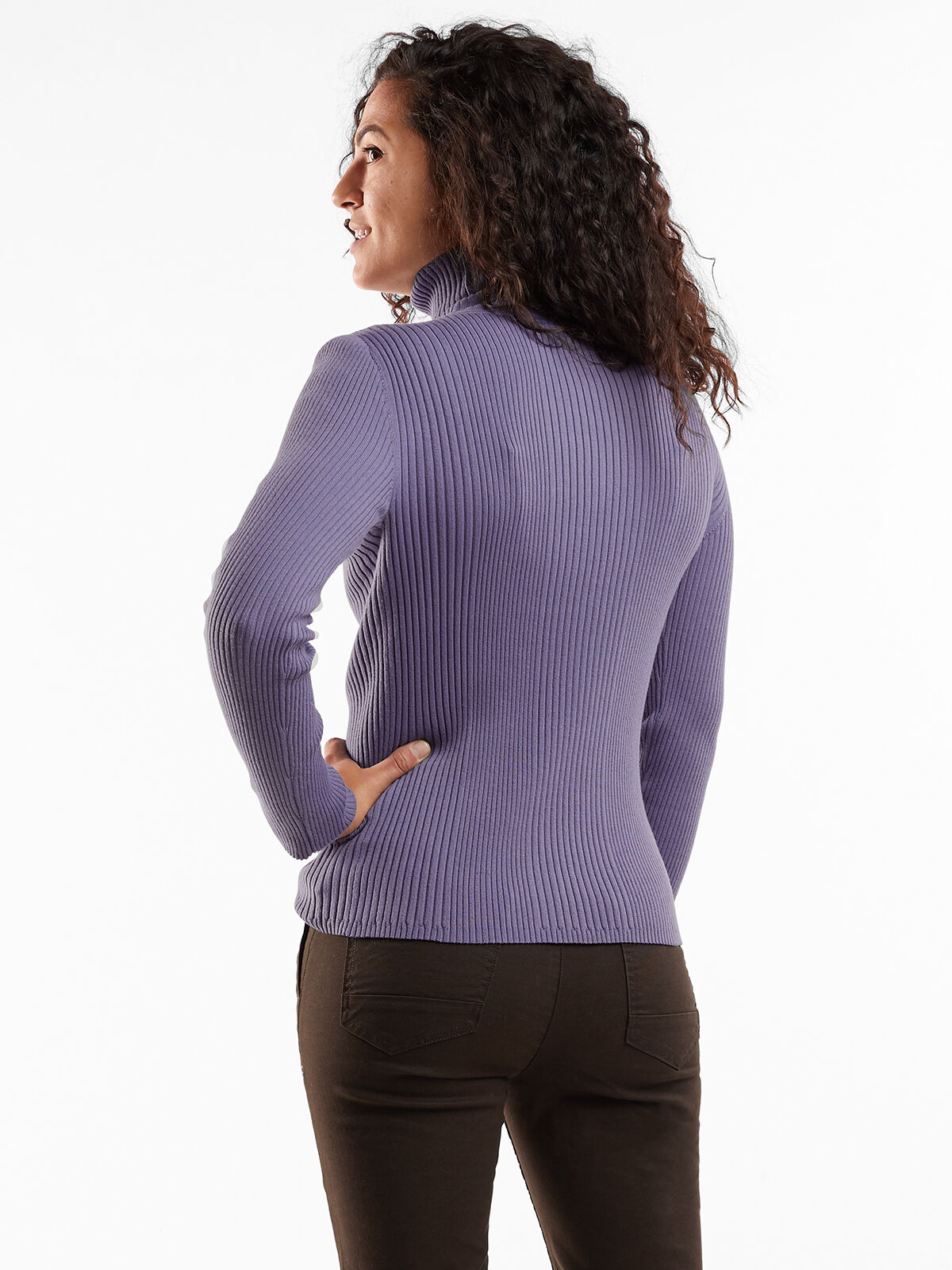 ribbed turtleneck sweater
