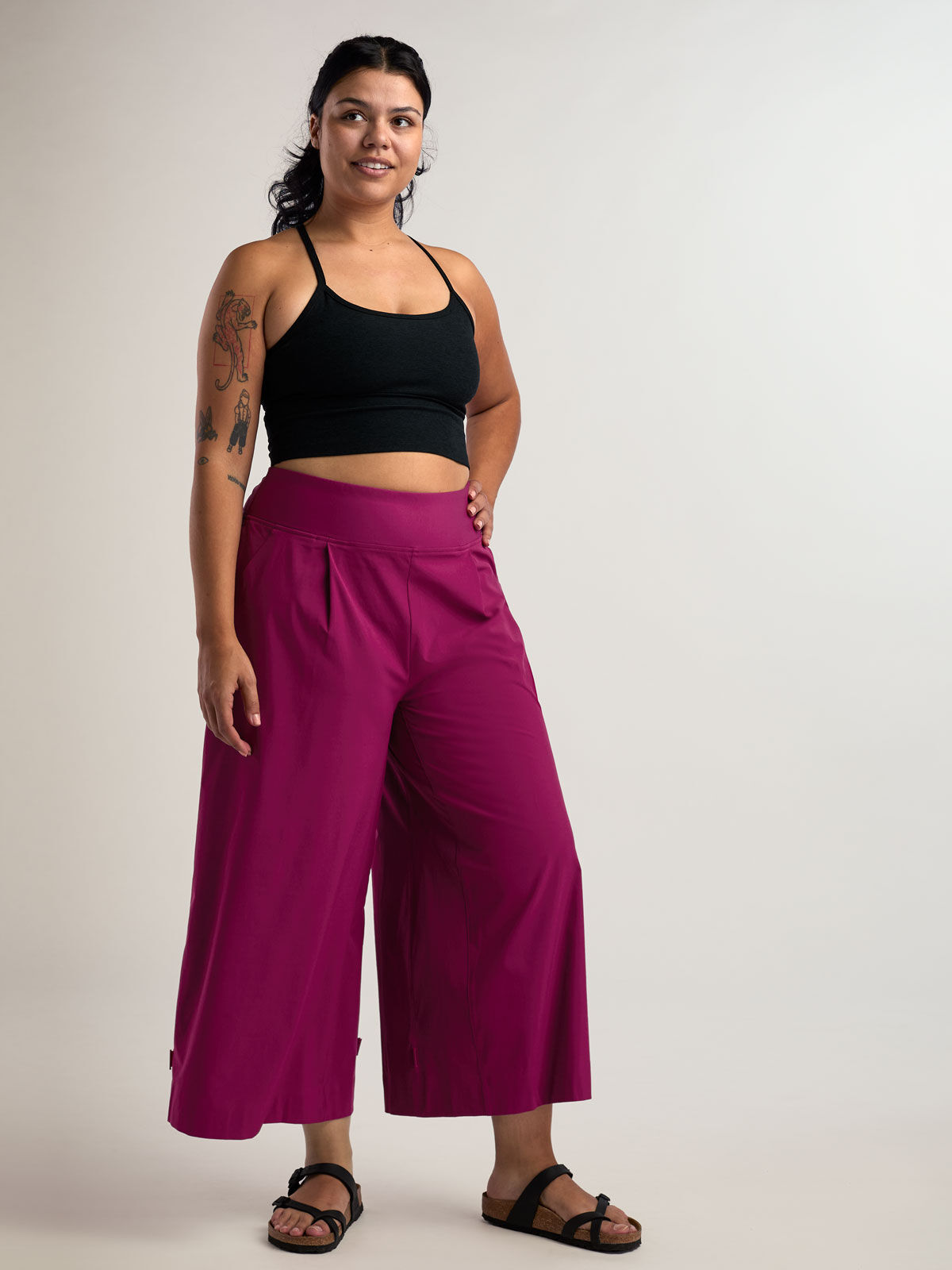 High Waisted Wide Leg Pants Round Trip