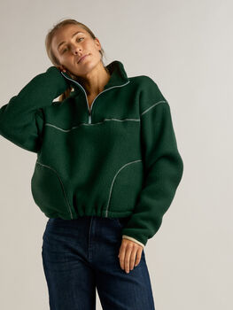 Deso Women&rsquo;s Oversized Pullover 1/4 Zip Fleece Freel