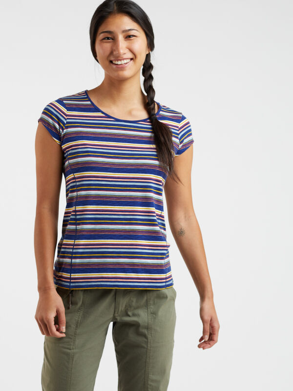 Henerala Short Sleeve Top - Fall Stripes, , model
