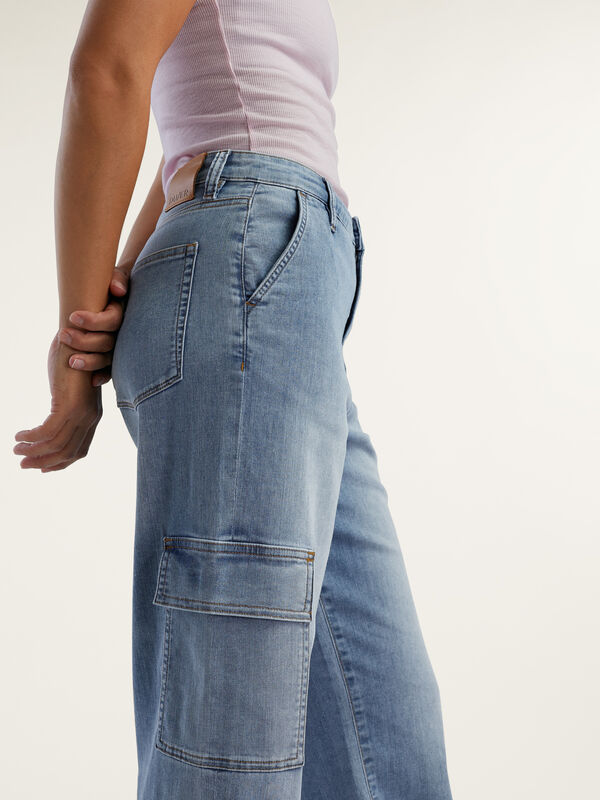 Performance High Rise Cargo Jeans, , original