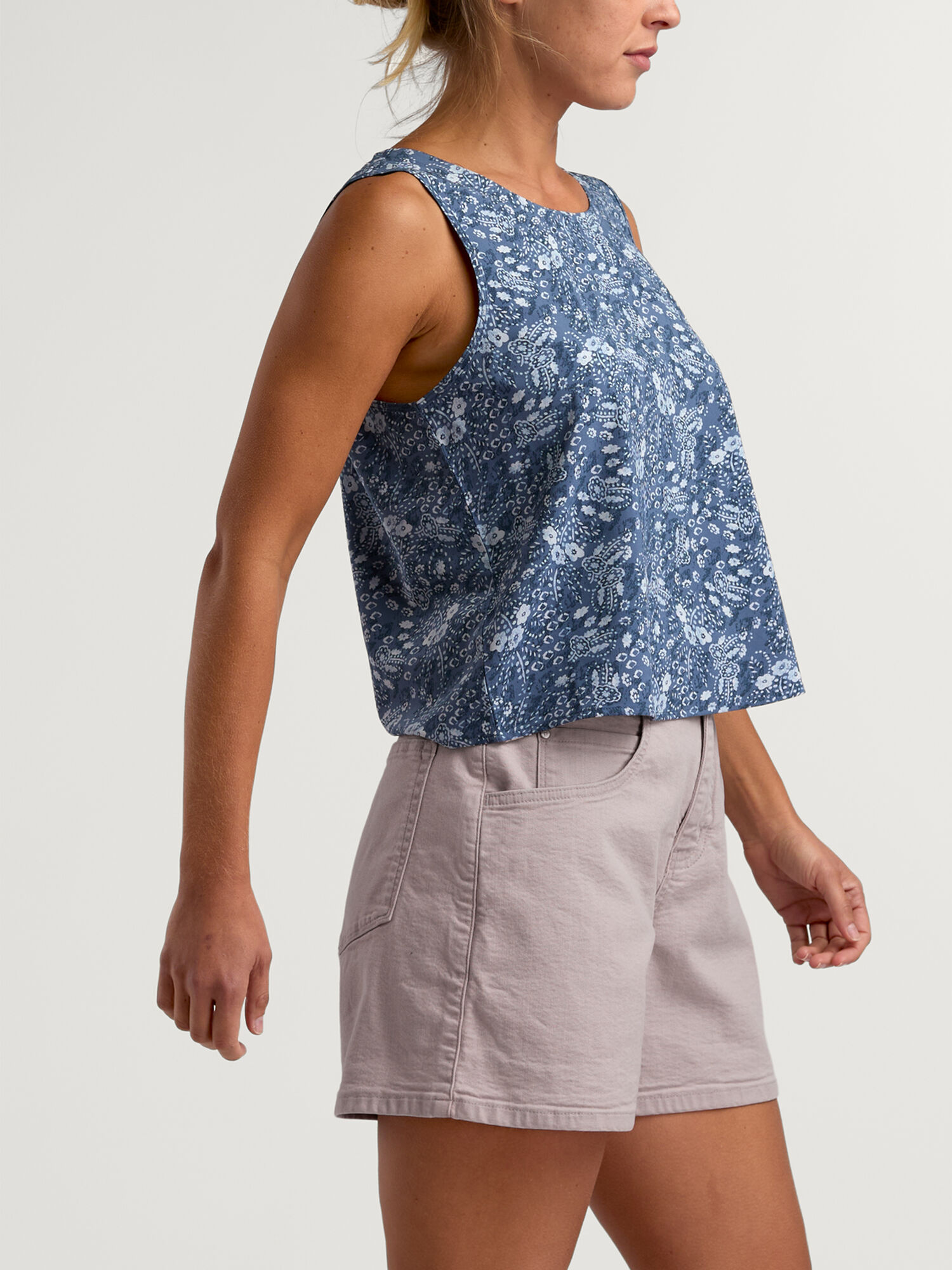 Perfromance Stretch Canvas High Rise Relaxed Shorts, , original