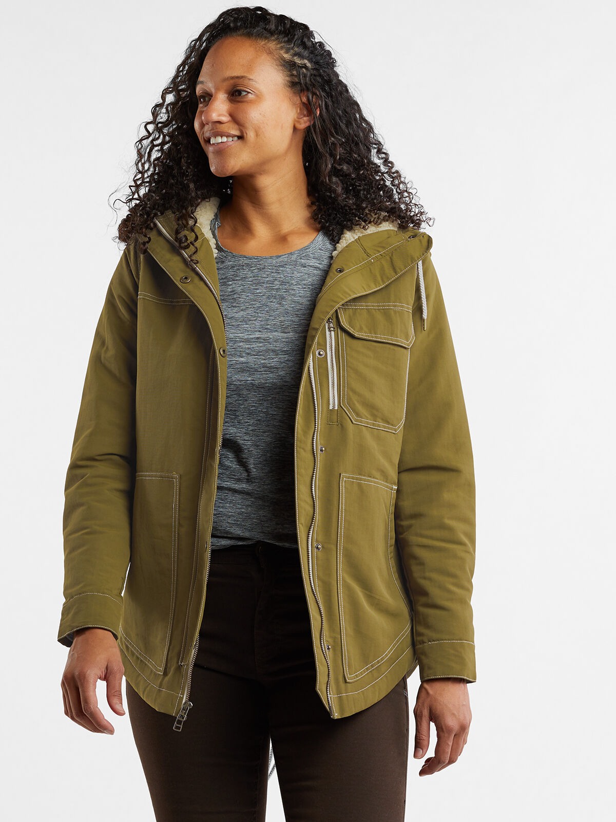 Sherpa lined on sale parka