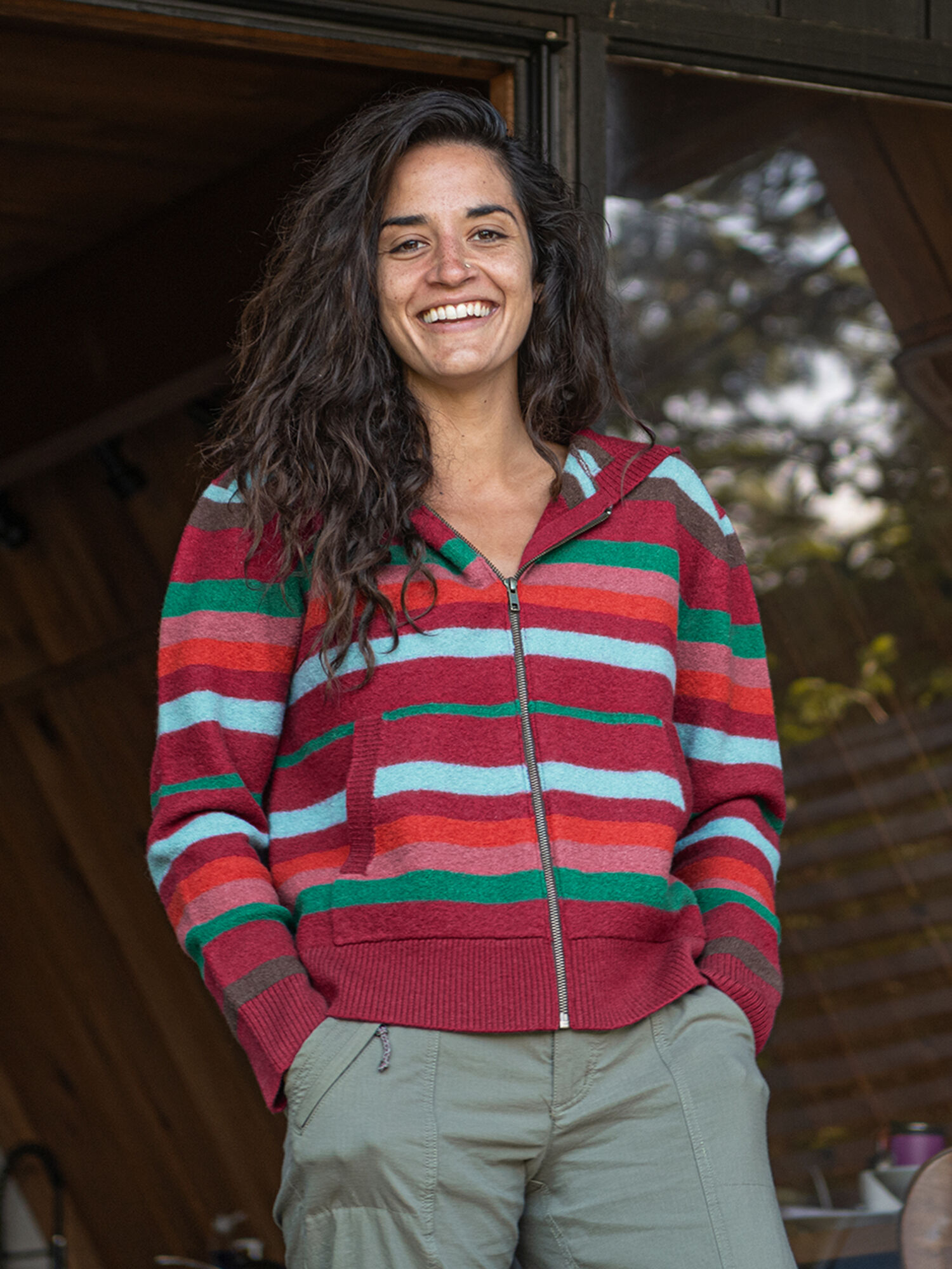The Stevie Full Zip Sweater, , model