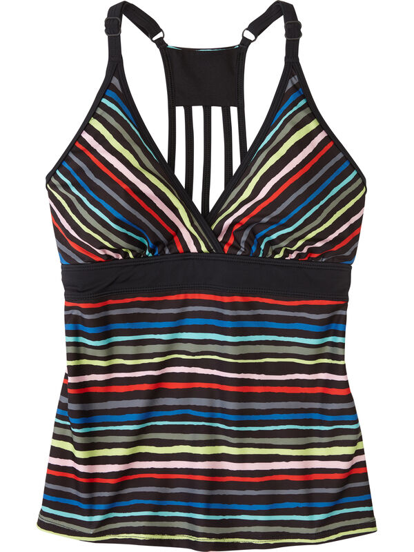 Black Tide Tankini Top - Wavy Stripe, , original