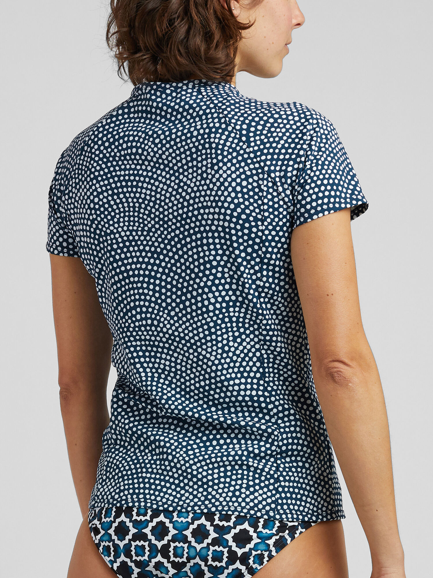 Block Out Short Sleeve Rash Guard - Twin Tiles, , original