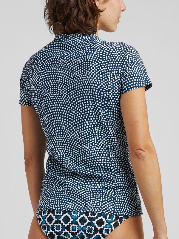 Block Out Short Sleeve Rash Guard - Twin Tiles, , original
