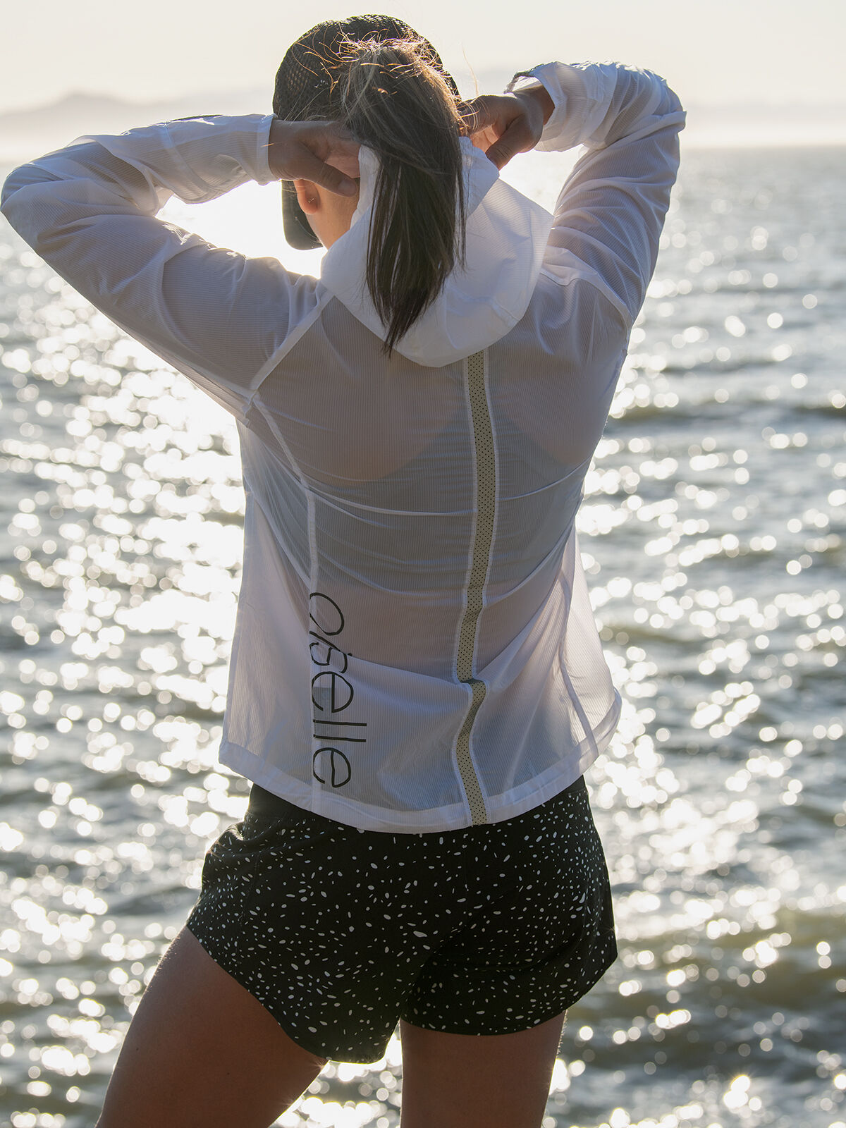 White 2025 running jacket