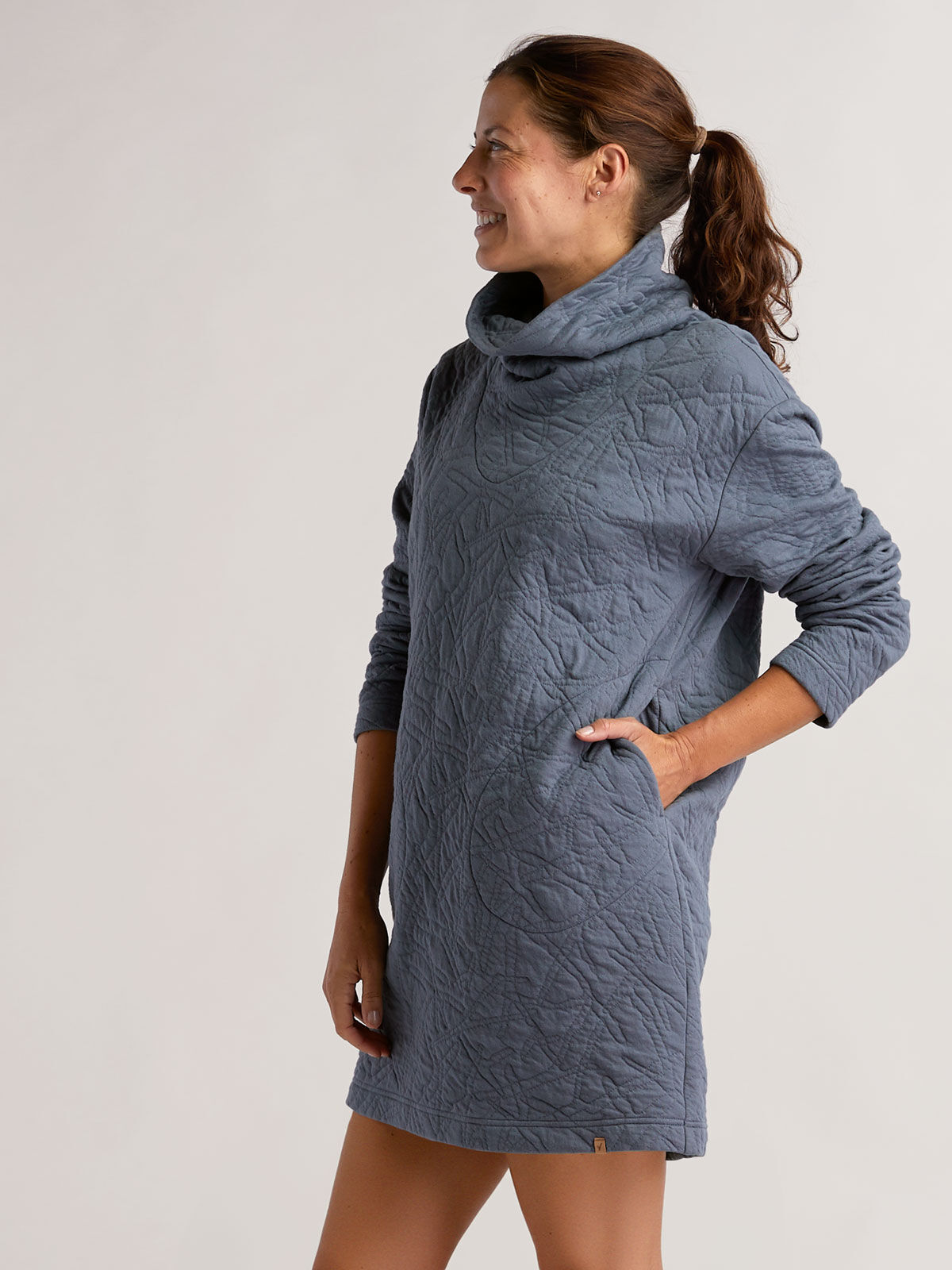Long Hulp Women's d79.ySUPERFINEWOOLHIGHGAUGERIBKNIT トップス Sleeve Nine Title | Dress Blend Cotton トップス