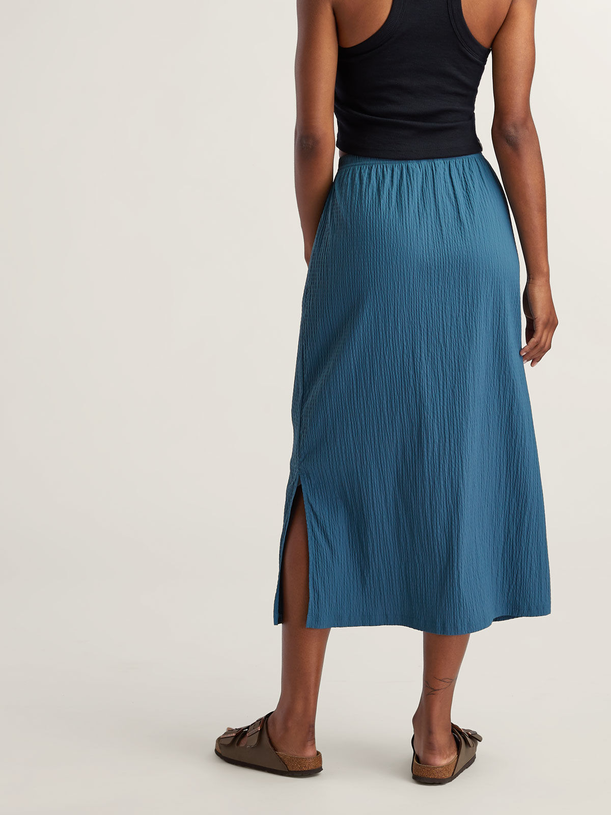 Lightweight Crinkle Gauze Skirt: Meridian | Title Nine