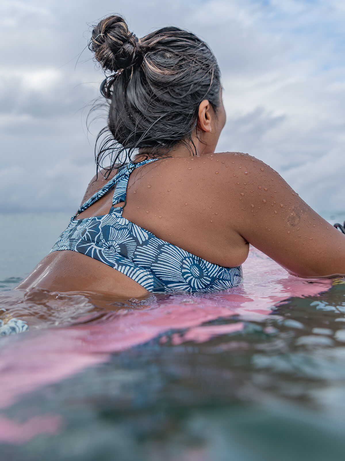 Sporty Bikini Top: Real Deal Shibori Floral | Title Nine