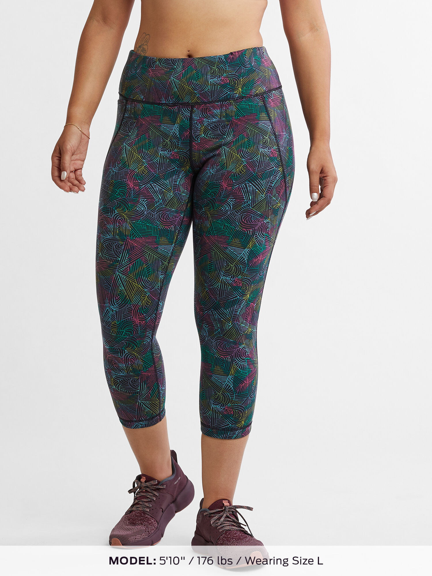 Mad Dash Reversible Crop Tights - Rainbow Renegade, , original