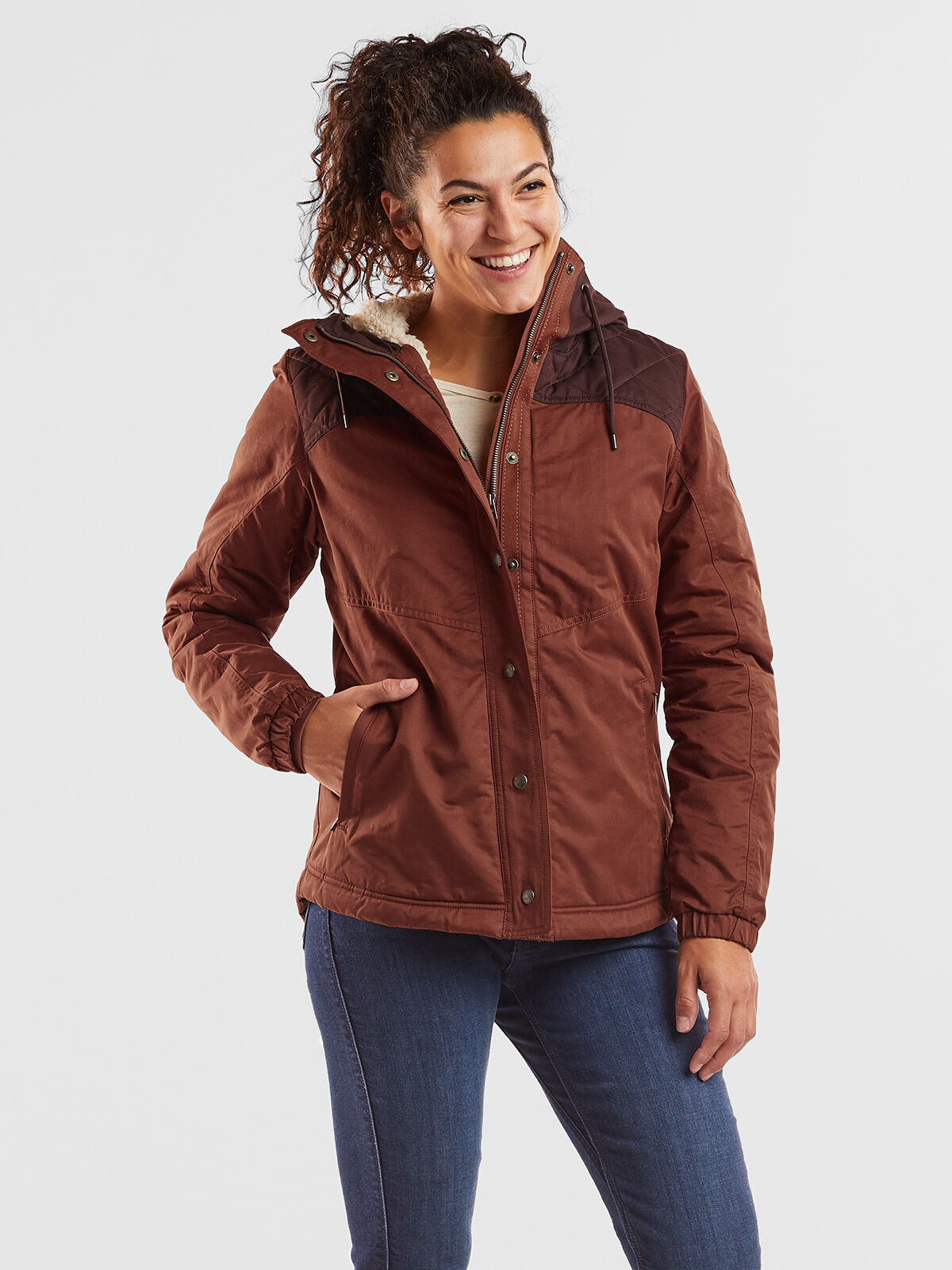 Ladies fleece lined deals coat