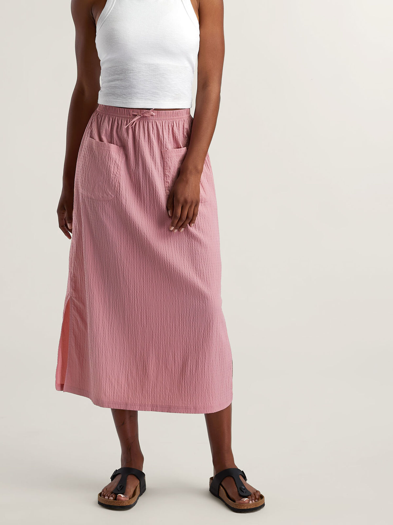 Meridian Crinkle Midi Skirt, , original