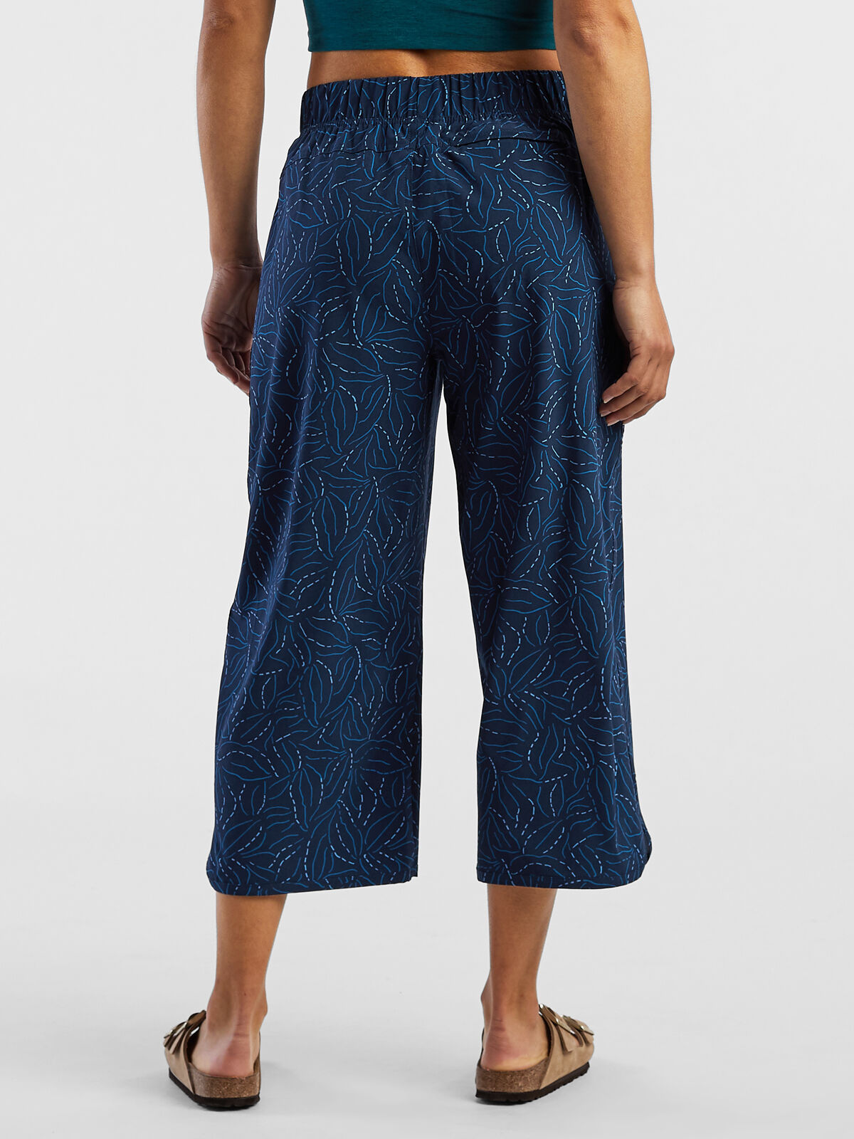 Wide Leg Cropped Pants: Slaycation - Midnight
