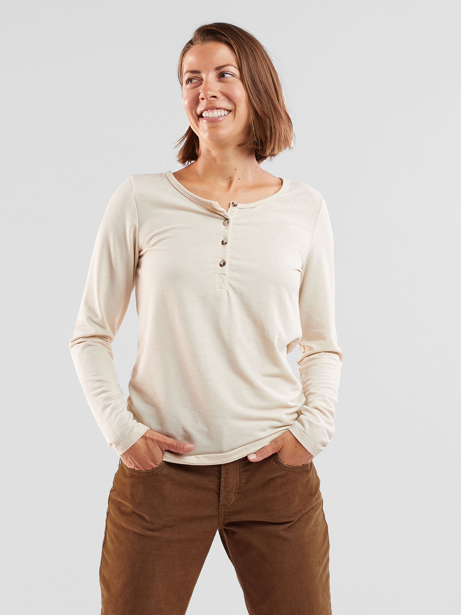 Terra Long Sleeve Henley, , model