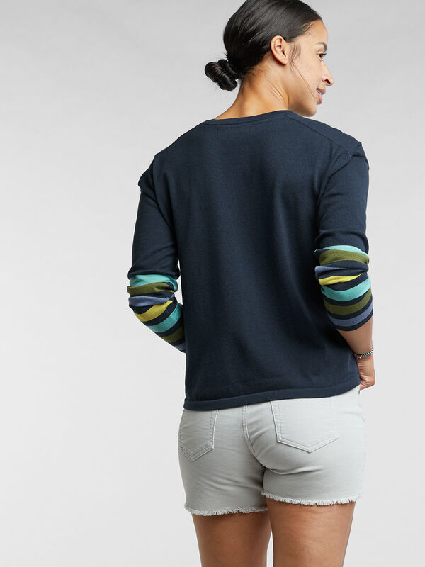 Synergy Crew Neck Sweater - Sleeve Stripe, , original