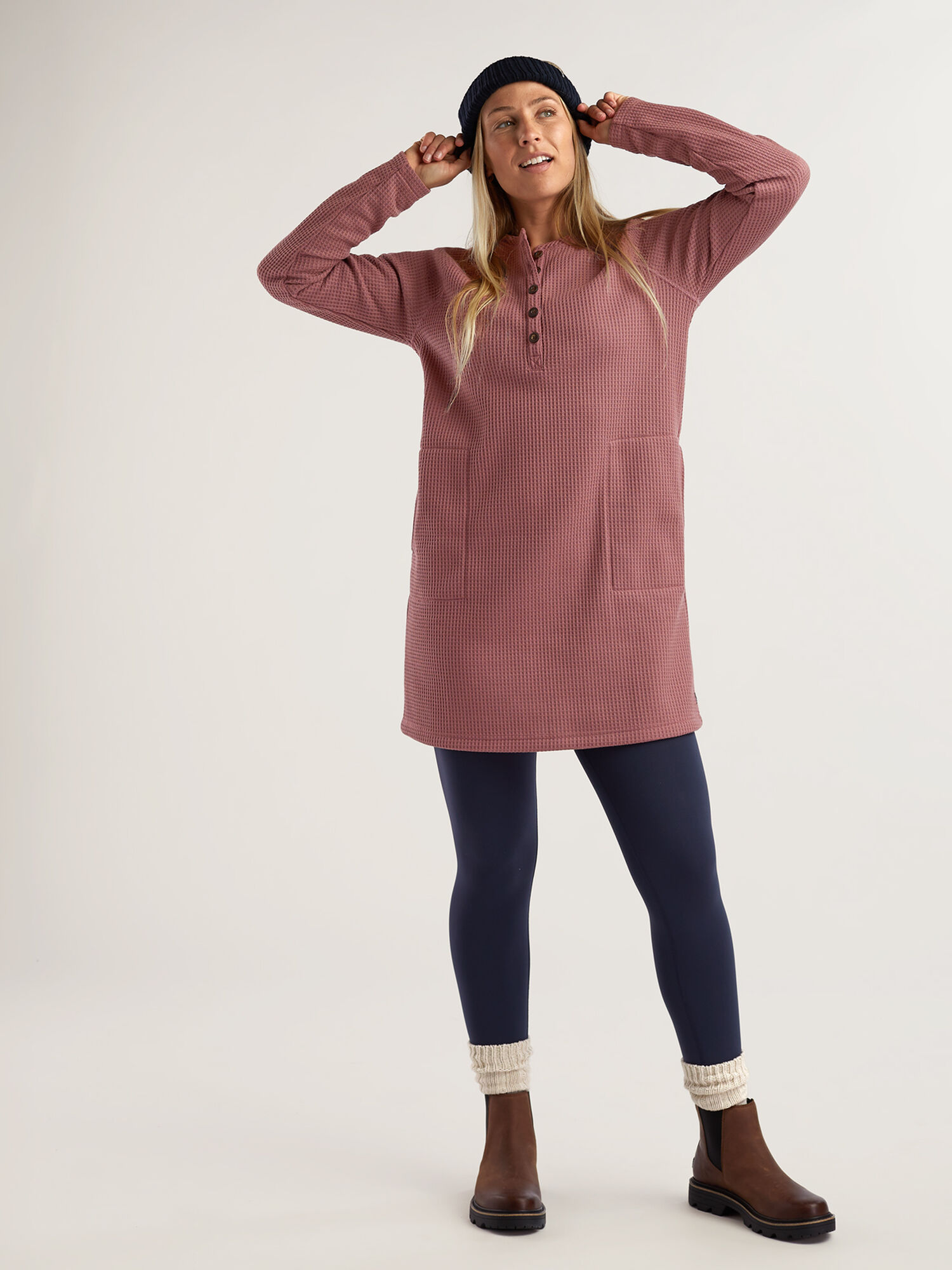 Bitterroot Waffle Henley Dress, , original