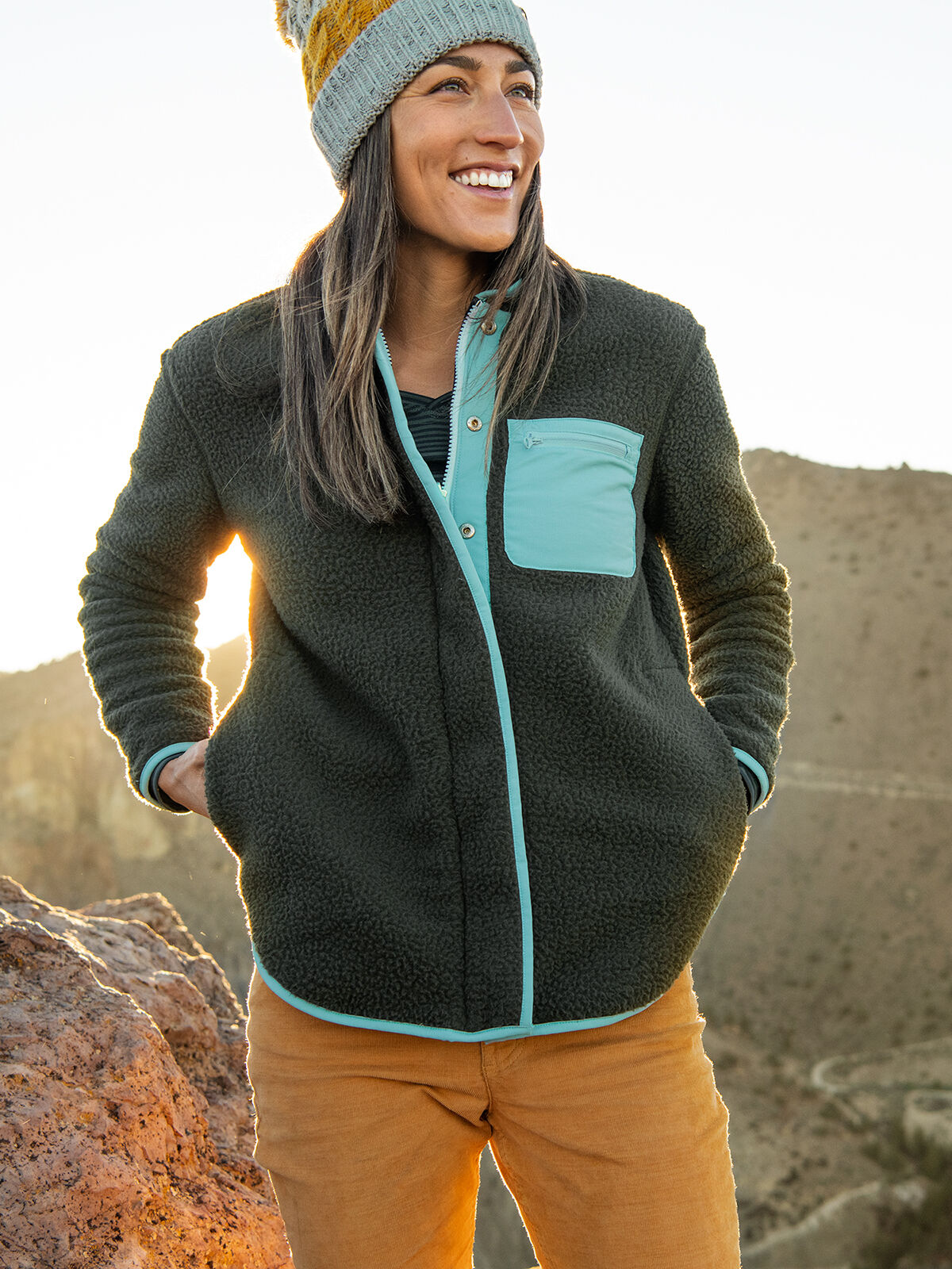 Womens Fleece Lined Reversible Jacket 