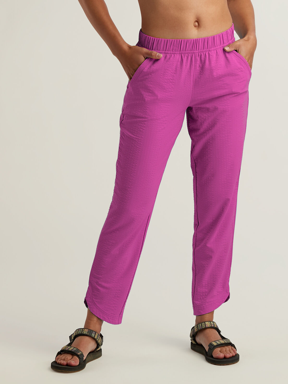 Wide Leg Cropped Pants: Slaycation Textured